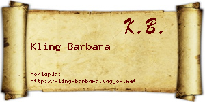 Kling Barbara névjegykártya